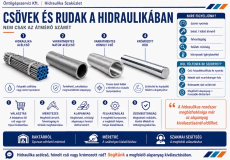 Cső és rúd a hidraulikus rendszerben: mitől függ a jó alapanyag-választás?