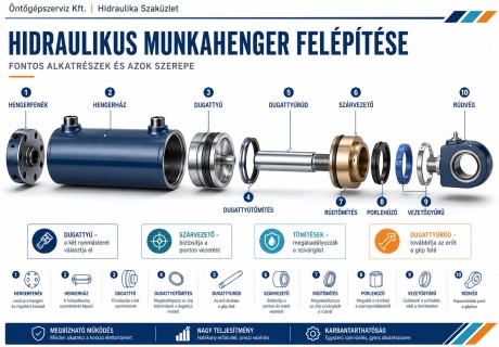 Hidraulikus munkahengerek felépítése és működése